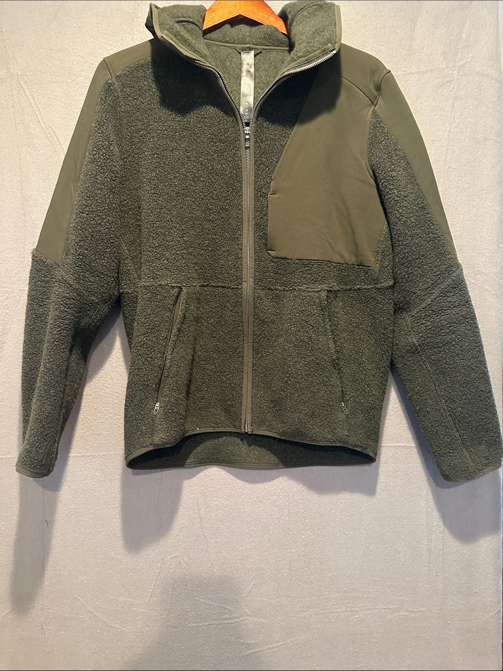 lululemon athletica Olive Green Sherpa Zip Jacket